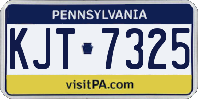 PA license plate KJT7325