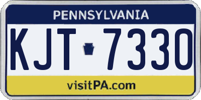 PA license plate KJT7330