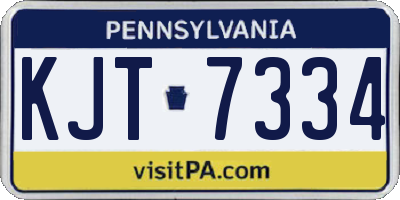 PA license plate KJT7334