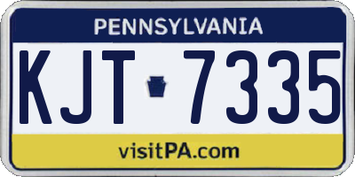 PA license plate KJT7335