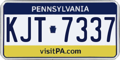 PA license plate KJT7337