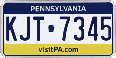 PA license plate KJT7345