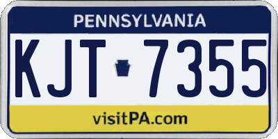 PA license plate KJT7355