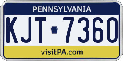 PA license plate KJT7360