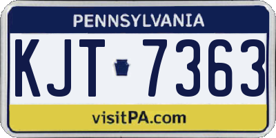 PA license plate KJT7363