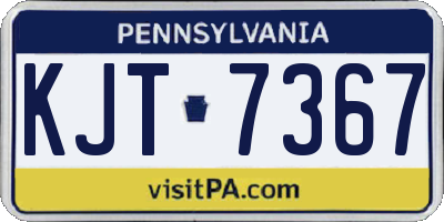 PA license plate KJT7367
