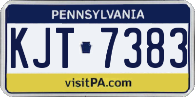 PA license plate KJT7383