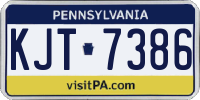 PA license plate KJT7386