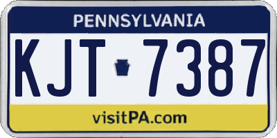 PA license plate KJT7387