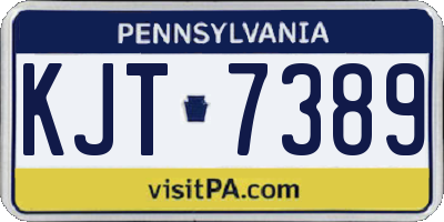 PA license plate KJT7389