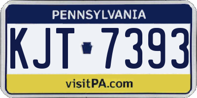 PA license plate KJT7393