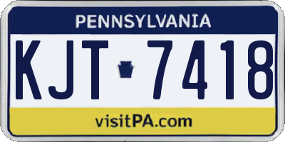 PA license plate KJT7418