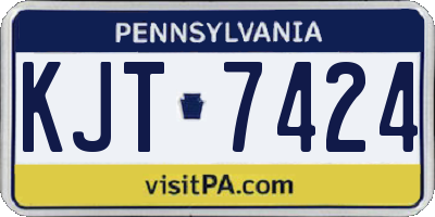 PA license plate KJT7424