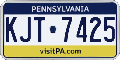 PA license plate KJT7425