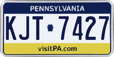 PA license plate KJT7427