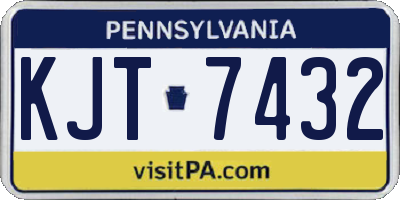 PA license plate KJT7432