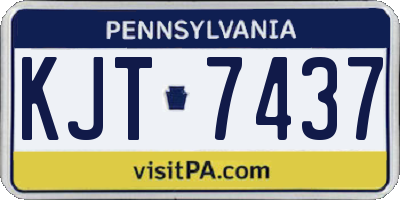 PA license plate KJT7437