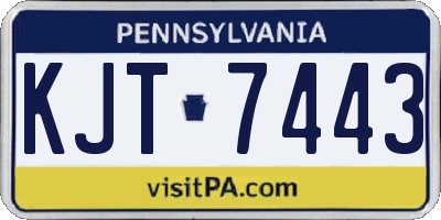 PA license plate KJT7443