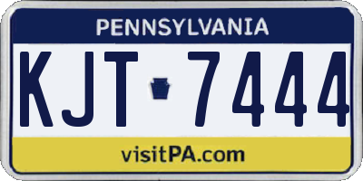 PA license plate KJT7444