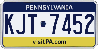 PA license plate KJT7452