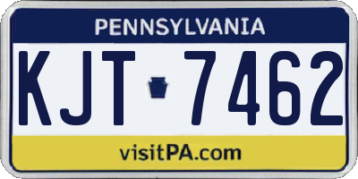 PA license plate KJT7462