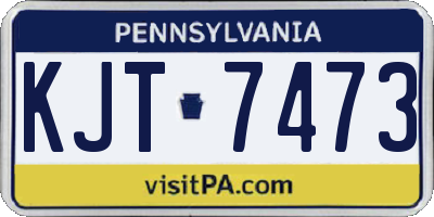 PA license plate KJT7473