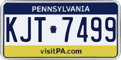 PA license plate KJT7499