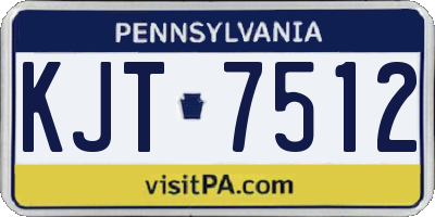 PA license plate KJT7512