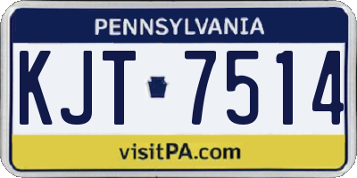 PA license plate KJT7514