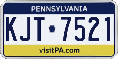 PA license plate KJT7521
