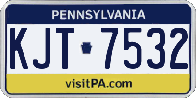 PA license plate KJT7532