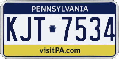 PA license plate KJT7534