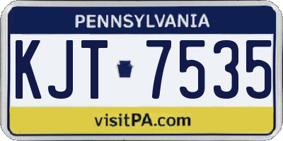 PA license plate KJT7535