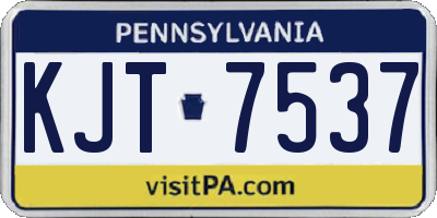 PA license plate KJT7537