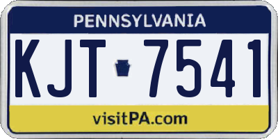 PA license plate KJT7541