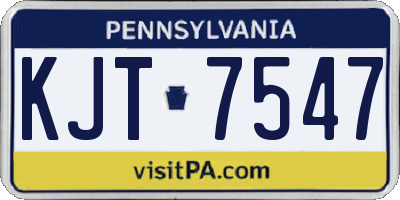 PA license plate KJT7547