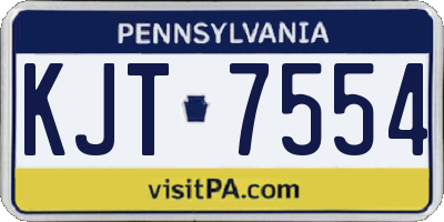 PA license plate KJT7554