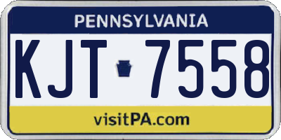 PA license plate KJT7558