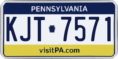 PA license plate KJT7571