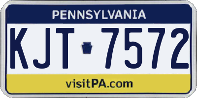 PA license plate KJT7572