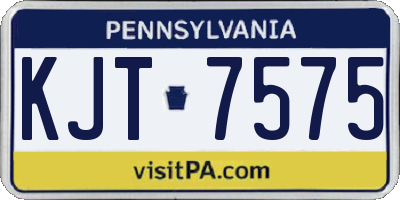PA license plate KJT7575