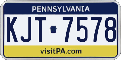 PA license plate KJT7578