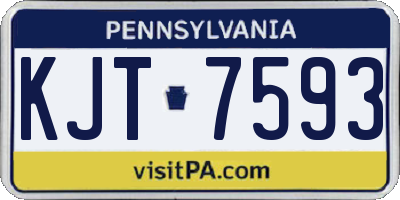 PA license plate KJT7593