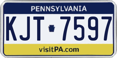 PA license plate KJT7597