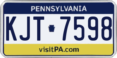 PA license plate KJT7598
