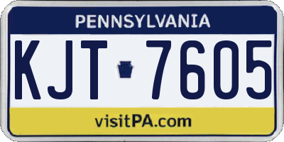 PA license plate KJT7605