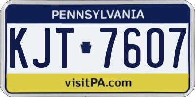 PA license plate KJT7607