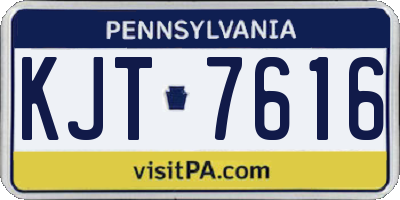 PA license plate KJT7616