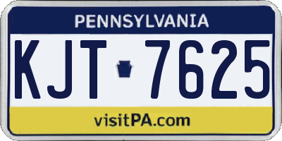 PA license plate KJT7625
