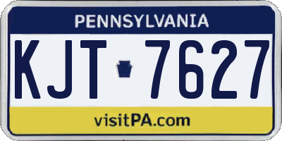 PA license plate KJT7627